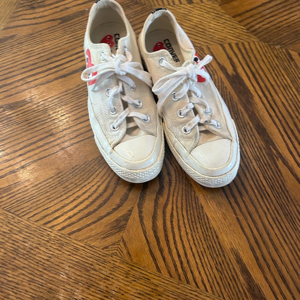 Converse x Comme Des Garcons Shoes Womens 6 Play Chuck 70 Low White Heart CDG